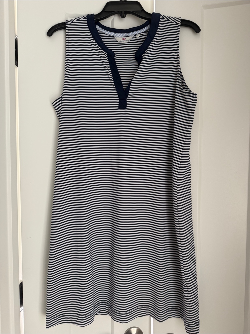 Vineyard Vines navy striped performance dress